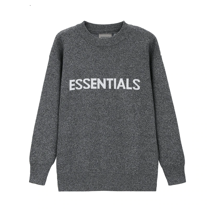 Essentials Grey Knit Sweatshirt